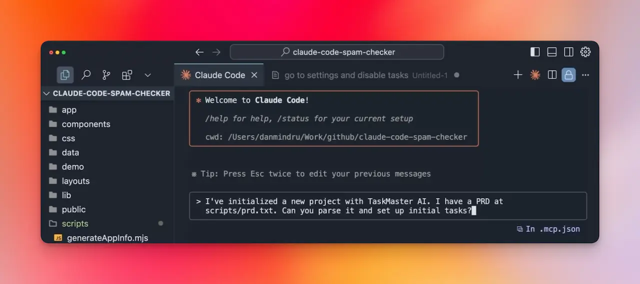 Breaking down tasks in Claude Code with Taskmaster AI