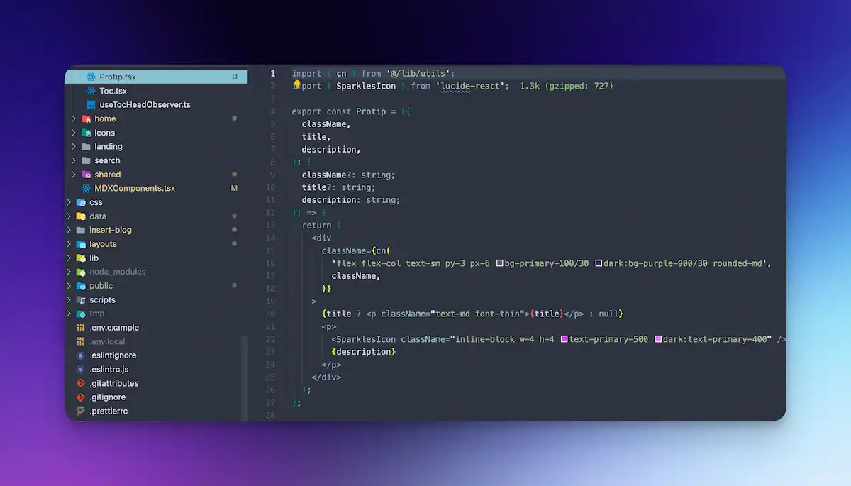 Creating a custom React component to use in the (mdx) blog